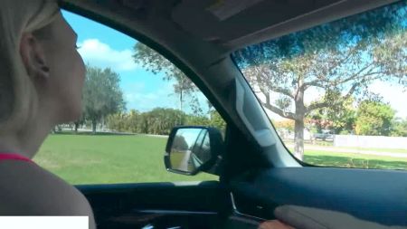 Nylon Footjob In Car